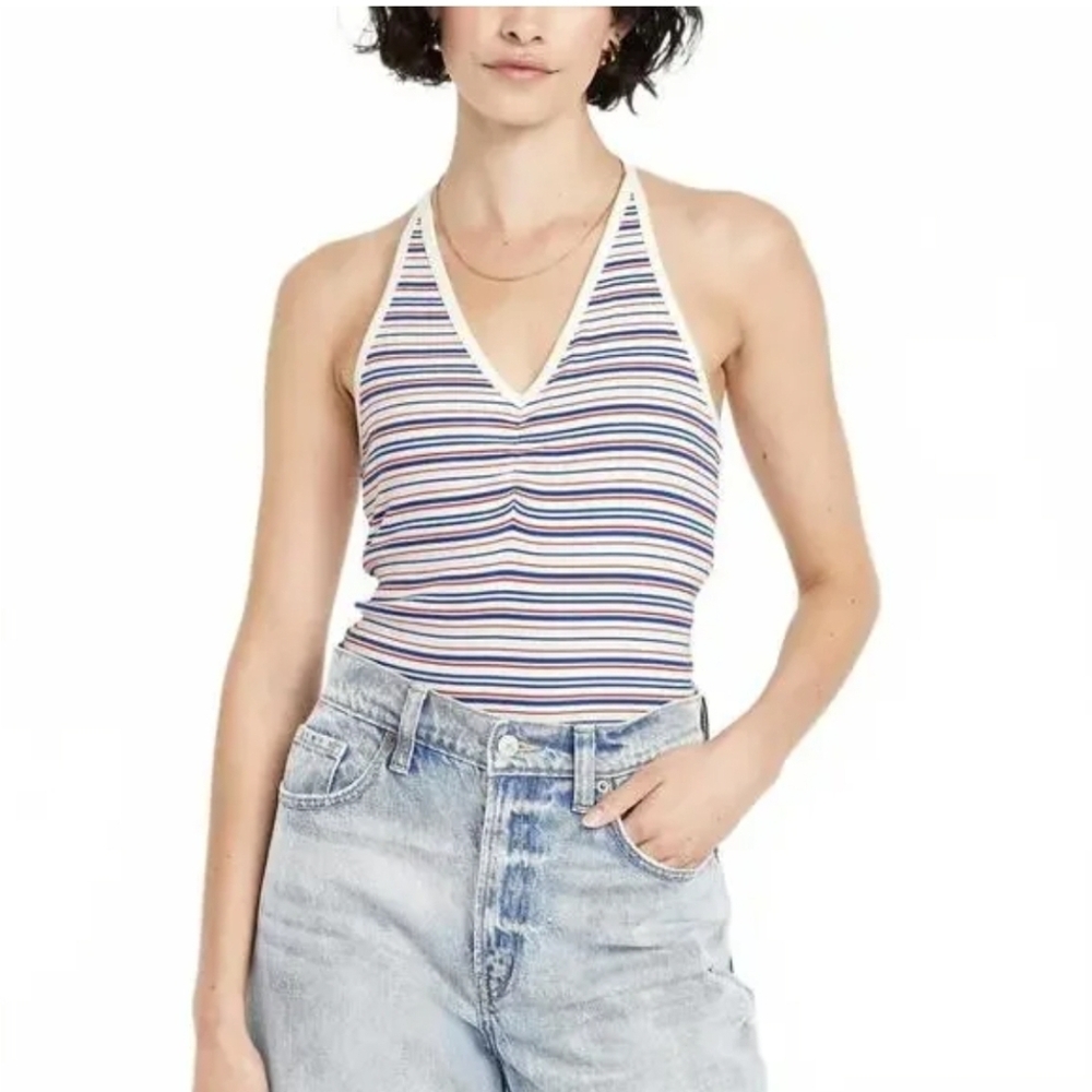 NWT Old Navy Multi Stripe Racerback Crop Tank Top XS